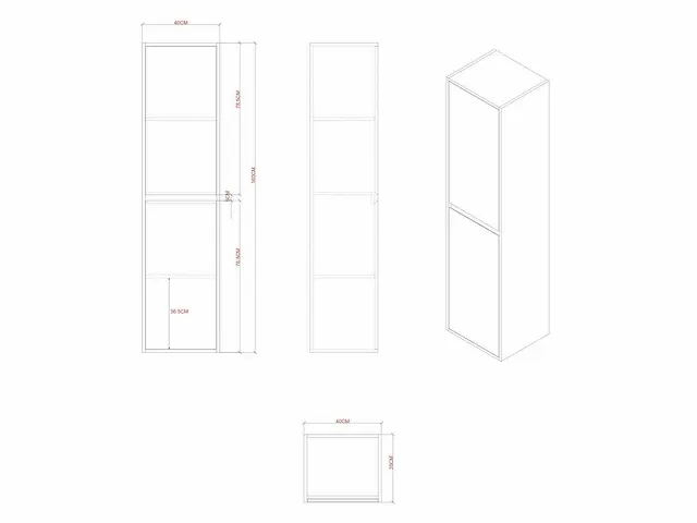 Badkamermeubel 60cm mat zwart - afbeelding 12 van  13