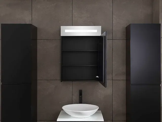 Badkamermeubel 60cm mat zwart - afbeelding 7 van  13