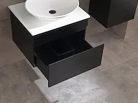 Badkamermeubel 60cm met spiegelkast en (hangkast) mat zwart - afbeelding 10 van  26