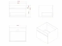 Badkamermeubel 60cm met spiegelkast en (hangkast) mat zwart - afbeelding 17 van  26