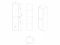 Badkamermeubel 60cm met spiegelkast en (hangkast) mat zwart - afbeelding 19 van  26