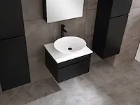 Badkamermeubel 60cm met spiegelkast en (hangkast) mat zwart - afbeelding 21 van  26
