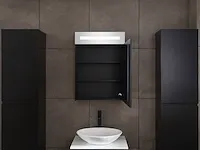 Badkamermeubel 60cm met spiegelkast en (hangkast) mat zwart - afbeelding 24 van  26