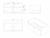 Badkamermeubel 80cm mat zwart - afbeelding 4 van  15