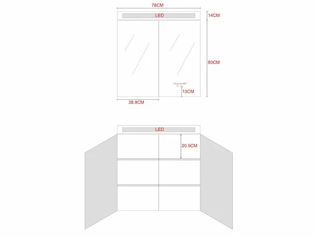 Badkamermeubel 80cm mat zwart - afbeelding 5 van  15