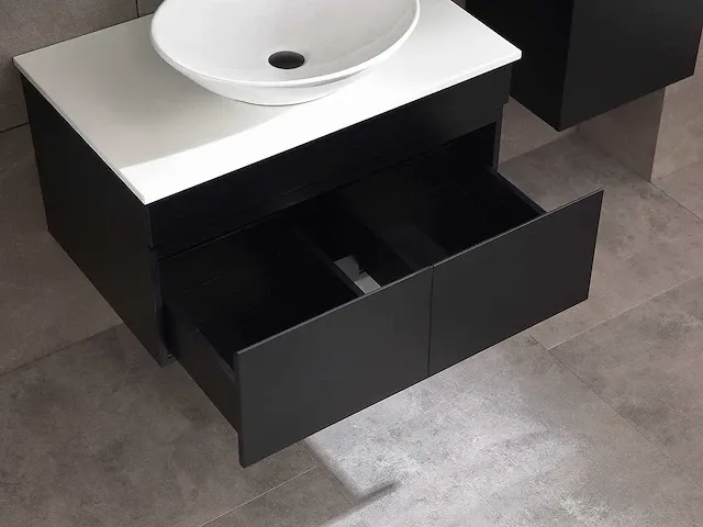 Badkamermeubel 80cm mat zwart - afbeelding 11 van  15