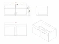 Badkamermeubel 80cm mat zwart - afbeelding 11 van  14