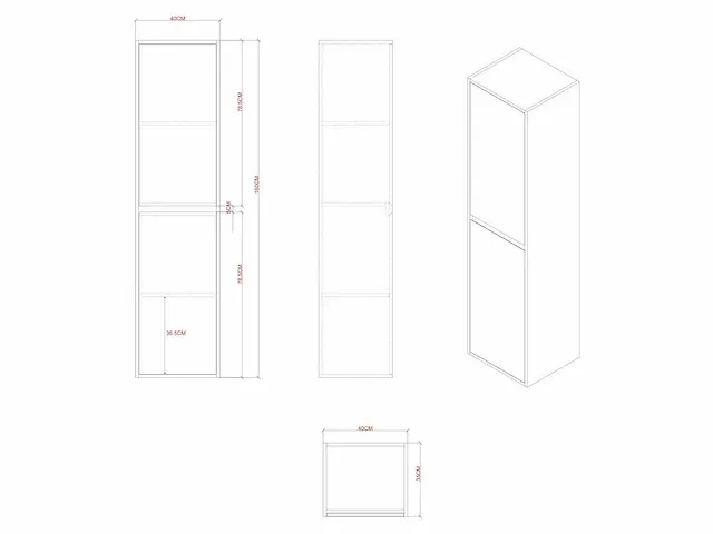 Badkamermeubel 80cm mat zwart - afbeelding 13 van  14