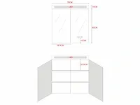 Badkamermeubel 80cm met spiegelkast en (hangkast) mat zwart - afbeelding 5 van  28