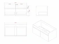 Badkamermeubel 80cm met spiegelkast en (hangkast) mat zwart - afbeelding 19 van  28