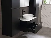 Badkamermeubel 80cm met spiegelkast en (hangkast) mat zwart - afbeelding 25 van  28