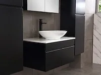 Badkamermeubel 80cm met spiegelkast en (hangkast) mat zwart - afbeelding 26 van  28