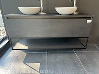 Badkamermeubel frame/ lade, matzwart/antraciet - afbeelding 1 van  4