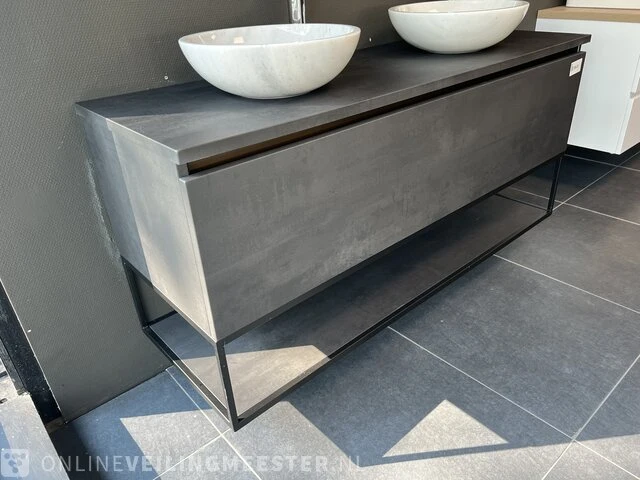 Badkamermeubel frame/ lade, matzwart/antraciet - afbeelding 2 van  4