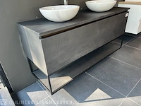 Badkamermeubel frame/ lade, matzwart/antraciet - afbeelding 2 van  4