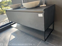 Badkamermeubel frame/ lade, matzwart/antraciet - afbeelding 3 van  4