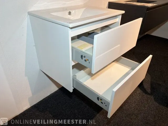 Badkamermeubel, glans wit - afbeelding 4 van  8