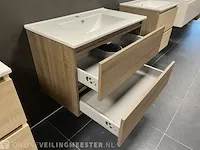 Badkamermeubel incl wastafel detremmerie, donker eiken - afbeelding 4 van  8