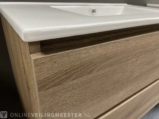 Badkamermeubel incl wastafel detremmerie, donker eiken - afbeelding 5 van  8