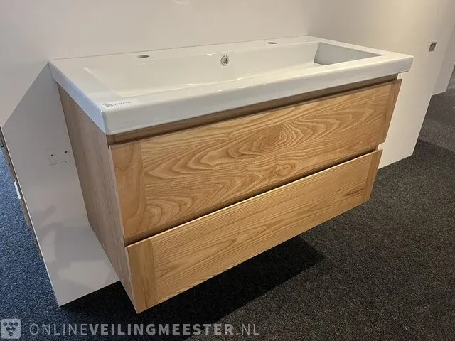 Badkamermeubel massief eiken, eiken - afbeelding 2 van  8