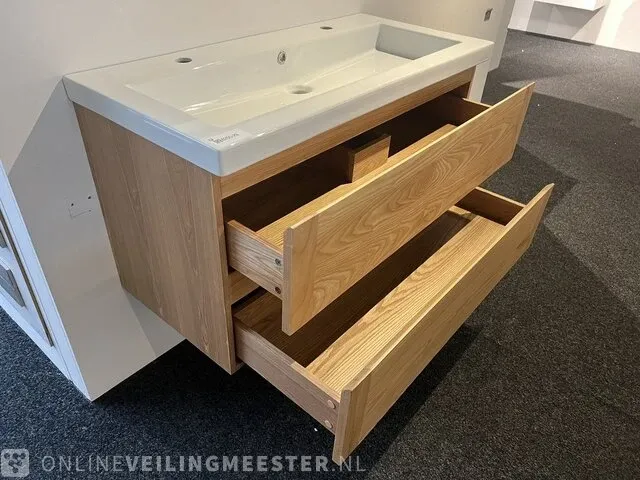 Badkamermeubel massief eiken, eiken - afbeelding 4 van  8