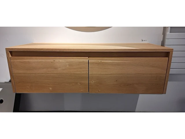Badkamermeubel massief hout, eiken nature - afbeelding 2 van  5