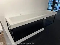 Badkamermeubel met frame lavigo, mat zwart staal - afbeelding 2 van  7