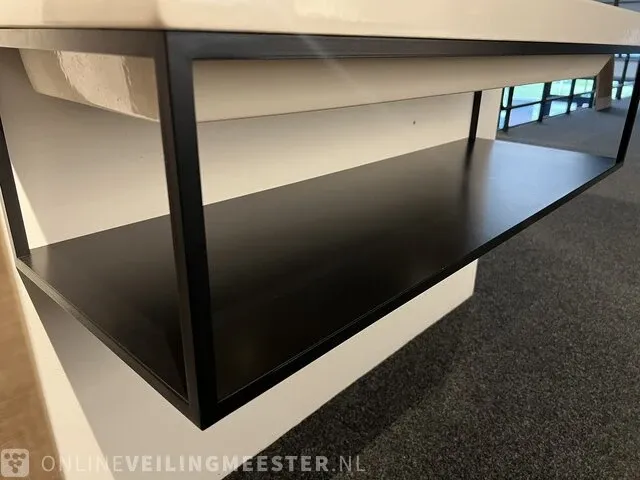 Badkamermeubel met frame lavigo, mat zwart staal - afbeelding 4 van  7