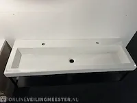 Badkamermeubel met frame lavigo, mat zwart staal - afbeelding 5 van  7