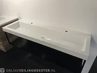 Badkamermeubel met frame lavigo, mat zwart staal - afbeelding 7 van  7