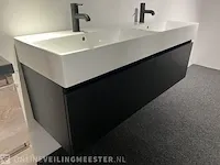 Badkamermeubel met kranen en verlichting hr, matrix line, zwart houtlook - afbeelding 2 van  8