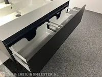 Badkamermeubel met kranen en verlichting hr, matrix line, zwart houtlook - afbeelding 4 van  8