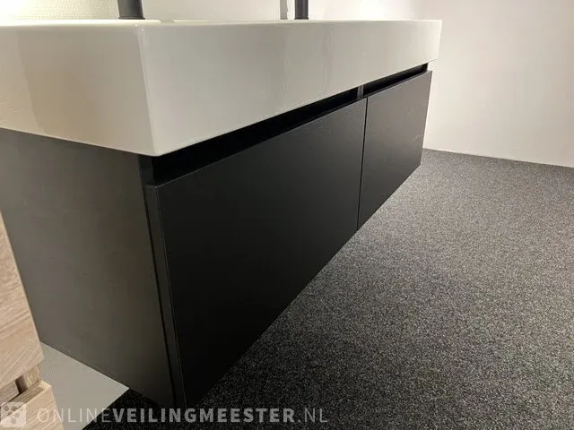 Badkamermeubel met kranen en verlichting hr, matrix line, zwart houtlook - afbeelding 6 van  8
