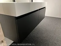 Badkamermeubel met kranen en verlichting hr, matrix line, zwart houtlook - afbeelding 6 van  8