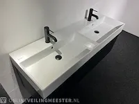 Badkamermeubel met kranen en verlichting hr, matrix line, zwart houtlook - afbeelding 7 van  8