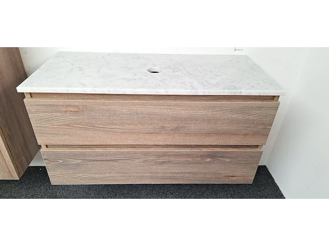 Badkamermeubel met marmer blad thebalux, beat, keltic tan - afbeelding 1 van  6