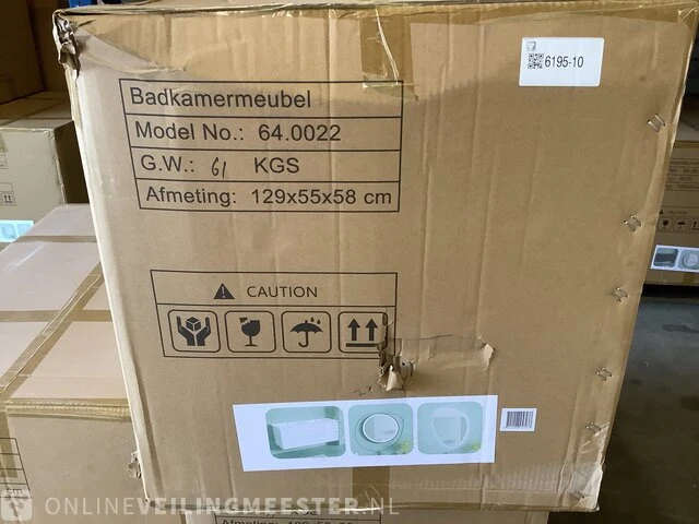 Badkamermeubel met wasbak met 2x led spiegel karo, 64.0022, hoogglans wit - afbeelding 2 van  3