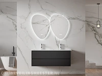 Badkamermeubel met wasbak met 2x led spiegel karo, 64.0025, matzwart, bouwjaar cm