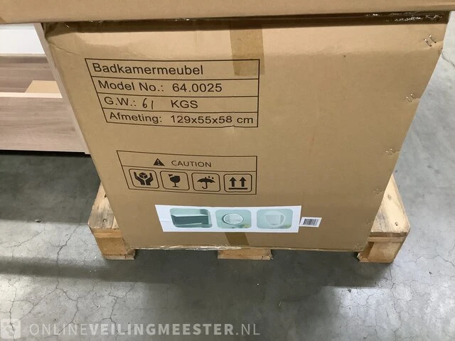 Badkamermeubel met wasbak met 2x led spiegel karo, 64.0025, matzwart, bouwjaar cm - afbeelding 5 van  6
