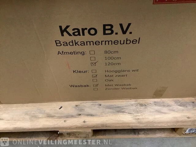 Badkamermeubel met wasbak met 2x led spiegel karo, 64.0025, matzwart, bouwjaar cm - afbeelding 6 van  6