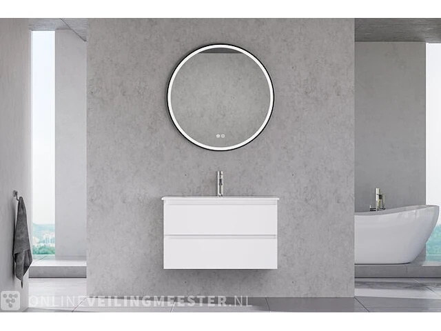 Badkamermeubel met wasbak met led spiegel karo, 64.0020, hoogglans wit - afbeelding 1 van  2