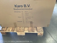 Badkamermeubel met wasbak met led spiegel karo, 64.0020, hoogglans wit - afbeelding 2 van  2