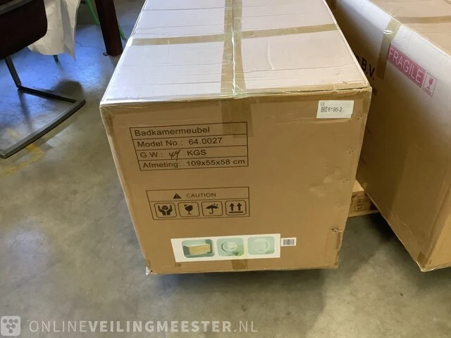 Badkamermeubel met wasbak met led spiegel karo, 64.0027, oak - afbeelding 3 van  4