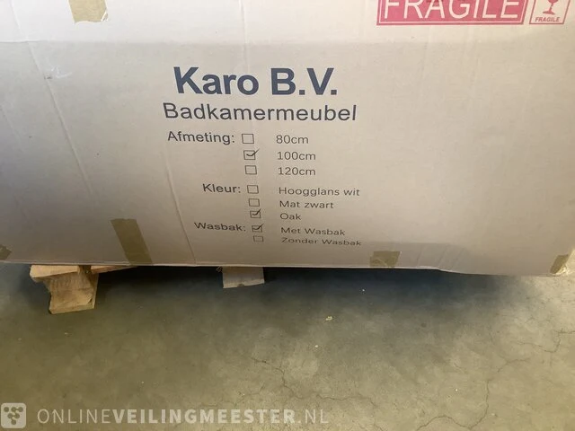 Badkamermeubel met wasbak met led spiegel karo, 64.0027, oak - afbeelding 4 van  4