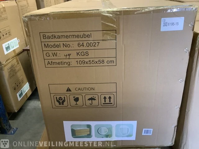 Badkamermeubel met wasbak met led spiegel karo, 64.0027, oak - afbeelding 2 van  3