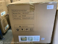 Badkamermeubel met wasbak met led spiegel karo, 64.0027, oak - afbeelding 2 van  3