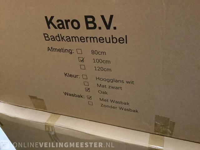 Badkamermeubel met wasbak met led spiegel karo, 64.0027, oak - afbeelding 3 van  3