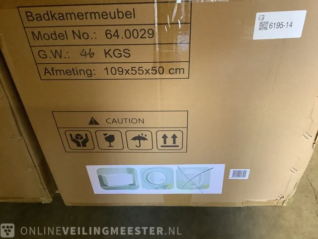 Badkamermeubel met wasbak met led spiegel karo, 64.0029, hoogglans wit - afbeelding 2 van  3