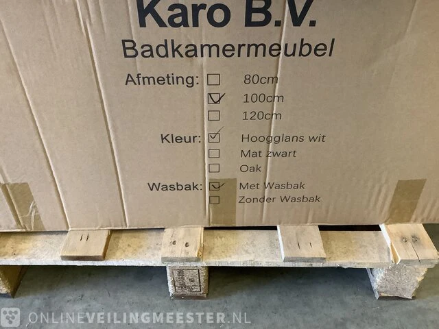 Badkamermeubel met wasbak met led spiegel karo, 64.0029, hoogglans wit - afbeelding 3 van  3
