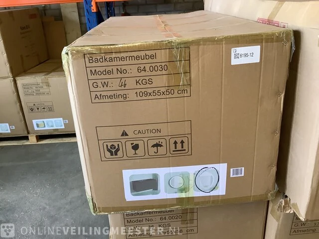 Badkamermeubel met wasbak met led spiegel karo, 64.0030, matzwart - afbeelding 2 van  3